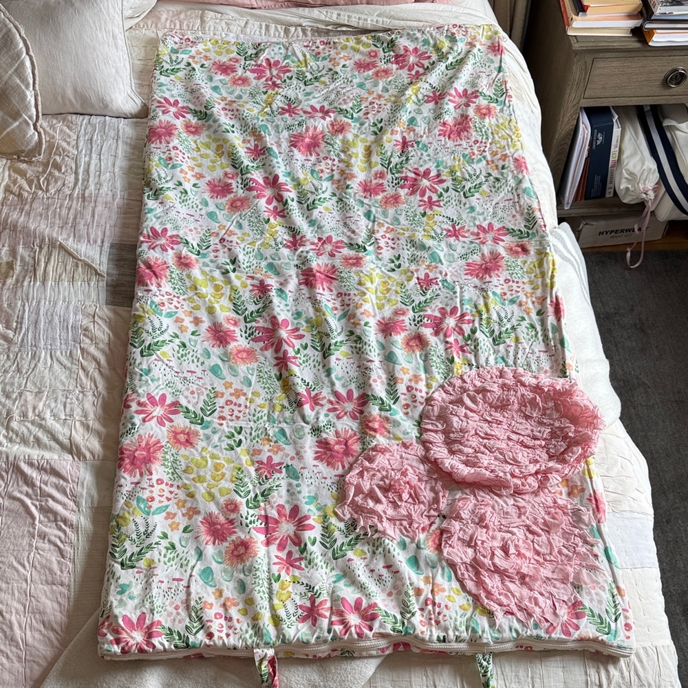 Land of Nod Floral Garden Bed Sleeping Bag 31” x 60”